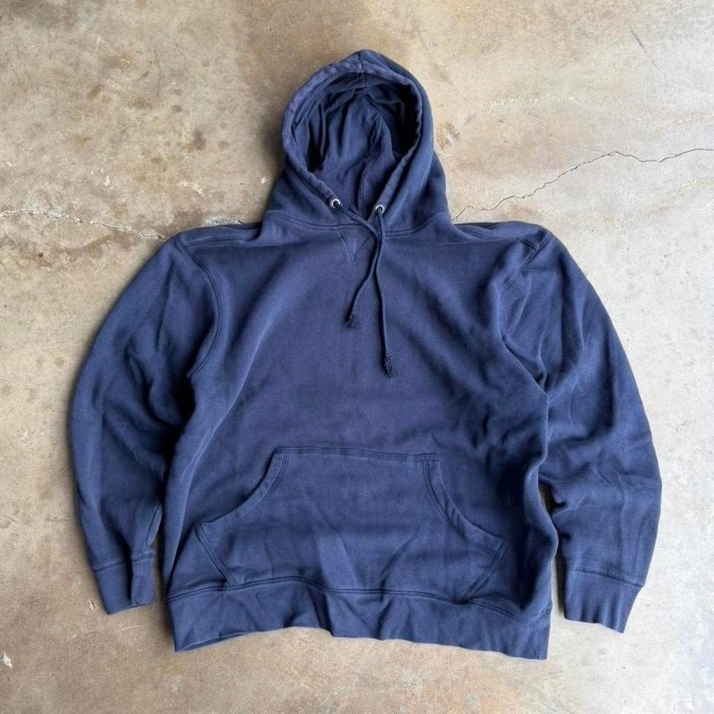 Vintage 90s foot locker Navy blue blank hoodie size L